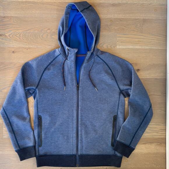 PraNa Halgren Tech Fleece Hoodie Sweatshirt Full Zip Blue Mens Size Medium - Picture 3 of 10
